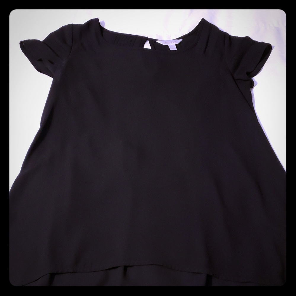 Black, high/low blouse